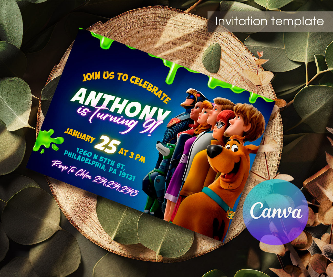 Scooby-Doo customizable invitation template | Share or Print | OE423