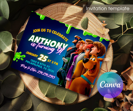 Scooby-Doo customizable invitation template | Share or Print | OE423