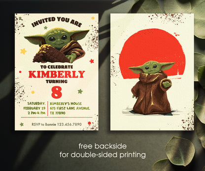 Baby Yoda Grogu Star Wars Mandalorian customizable invitation template | Share or Print | boy | BA613