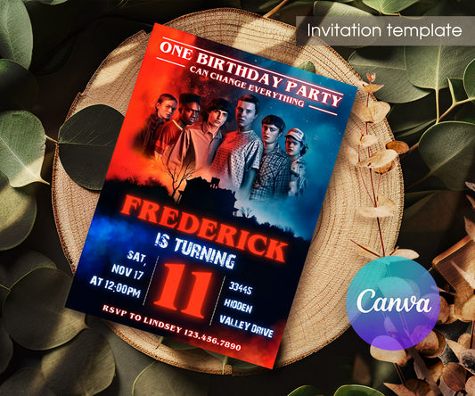 Stranger Things customizable invitation template | Share or Print | PD727