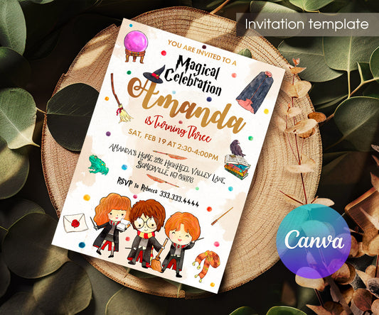 Harry Potter customizable invitation template | Share or Print | ZO426