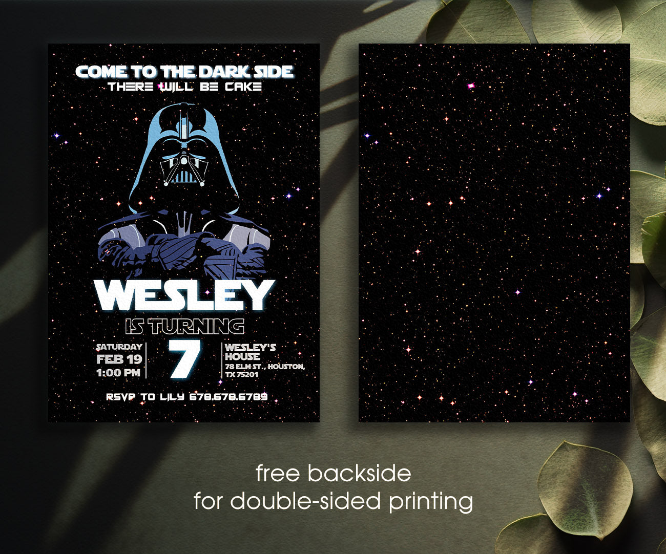 Star Wars Darth Vader customizable invitation template | Share or Print | boy | EO585
