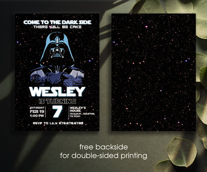 Star Wars Darth Vader customizable invitation template | Share or Print | boy | EO585