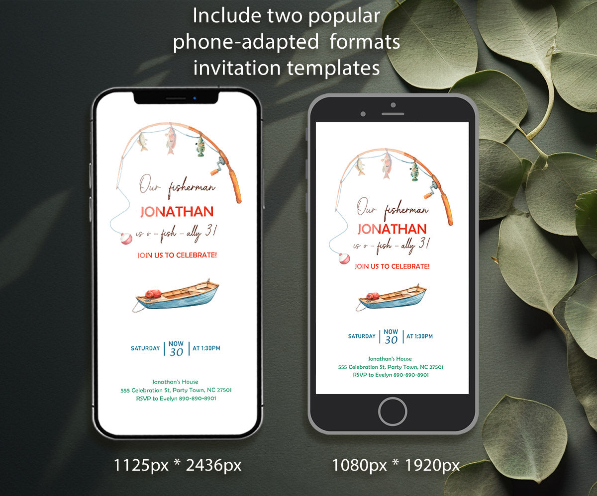 Fishing O-Fish-Ally customizable invitation template | Share or Print | VP580