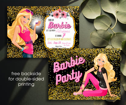 Barbie Pink customizable invitation template | Share or Print | girl | CA265