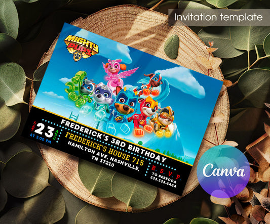 PAW Patrol customizable invitation template | Share or Print | RJ280