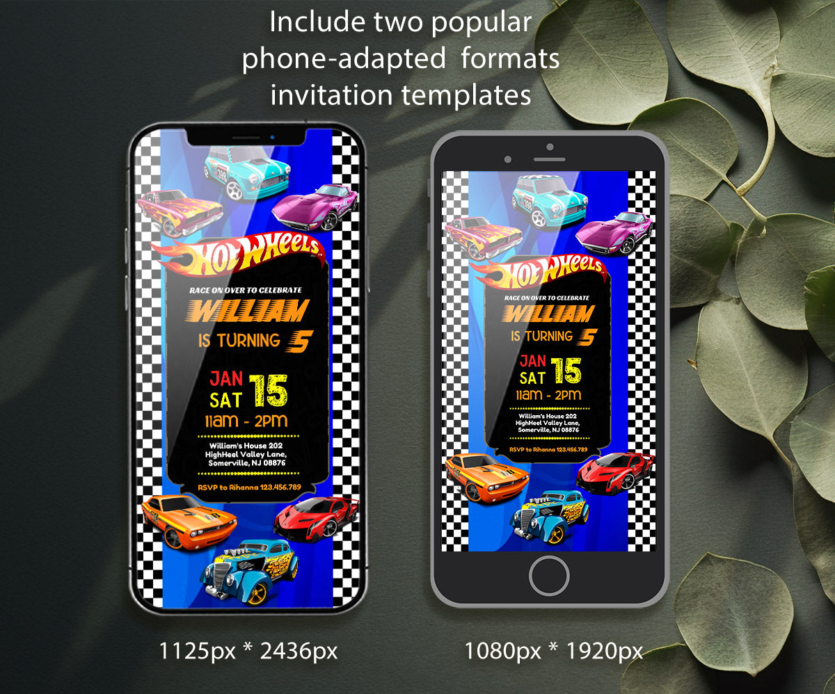 Hot Wheels Racing customizable invitation template | Share or Print | boy | YB434