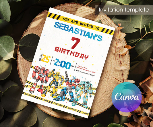 Transformers Rescue Bots customizable invitation template | Share or Print | boy | SJ315