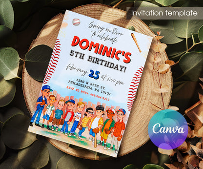 Baseball MLB Sport customizable invitation template | Share or Print | SE448