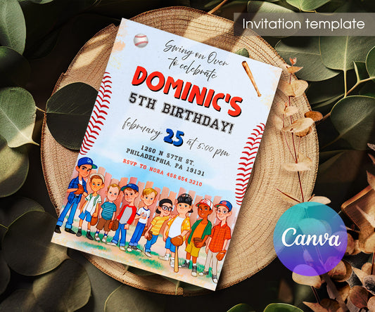 Baseball MLB Sport customizable invitation template | Share or Print | SE448