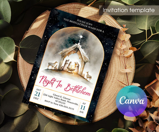 A Night In Bethlehem customizable invitation template | Share or Print | JF965