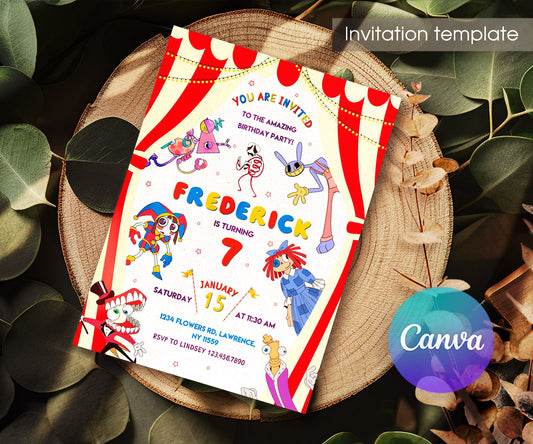 The Amazing Digital Circus customizable invitation template | Share or Print | LN720
