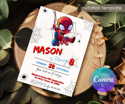 Spidey and His Amazing Friends customizable invitation template | Share or Print | boy | BV031