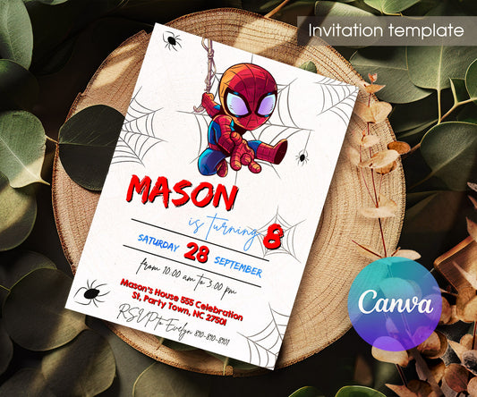 Spidey and His Amazing Friends customizable invitation template | Share or Print | boy | BV031