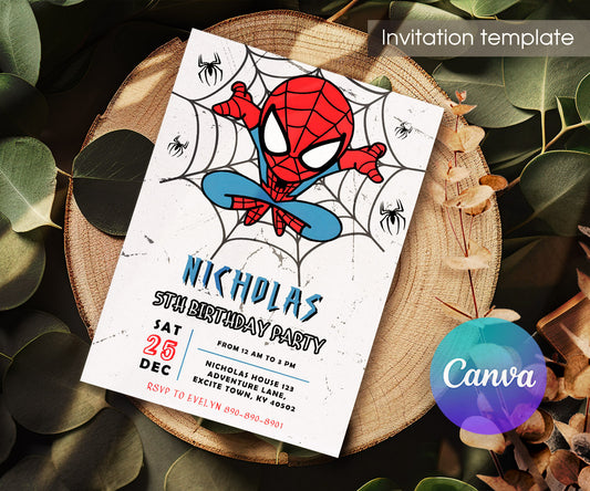 Spidey and His Amazing Friends customizable invitation template | Share or Print | boy | MT178