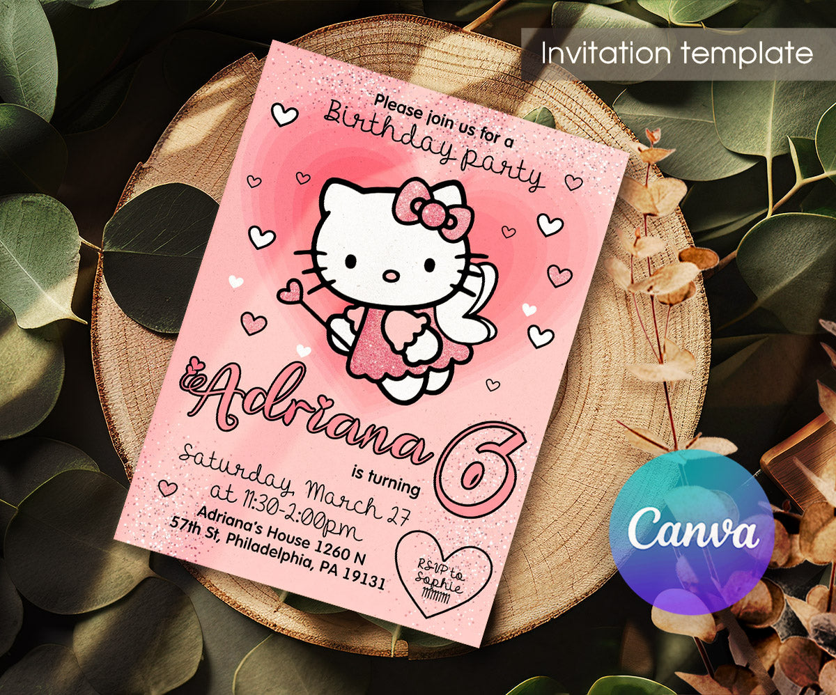 Hello Kitty Sanrio customizable invitation template | Share or Print | TC868