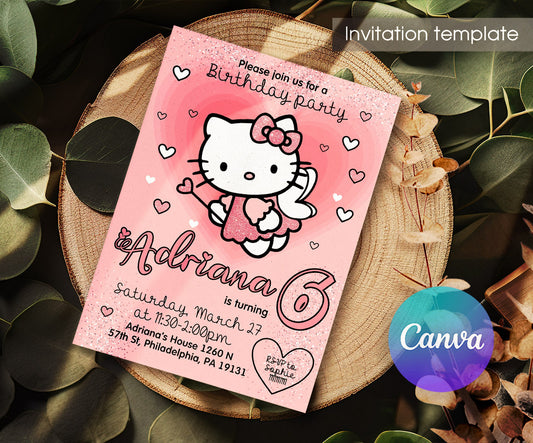 Hello Kitty Sanrio customizable invitation template | Share or Print | TC868