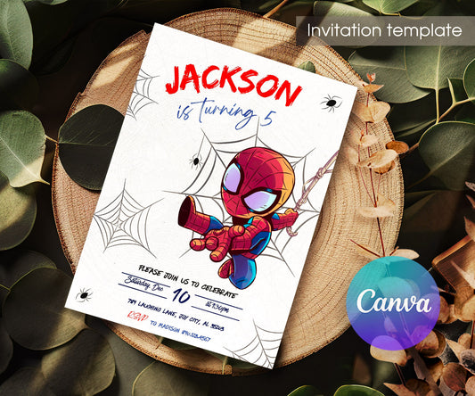 Spidey and His Amazing Friends customizable invitation template | Share or Print | boy | EA925