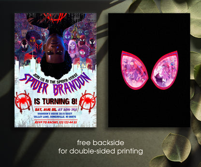 Spider Man Across the Spider-Verse customizable invitation template | Share or Print | boy | EG034