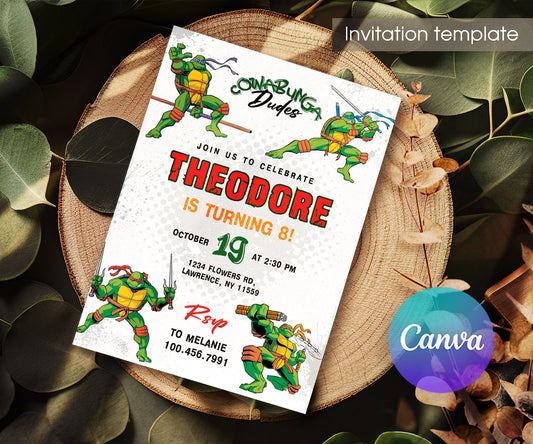 Teenage Mutant Ninja Turtles customizable invitation template | Share or Print | boy | CS651
