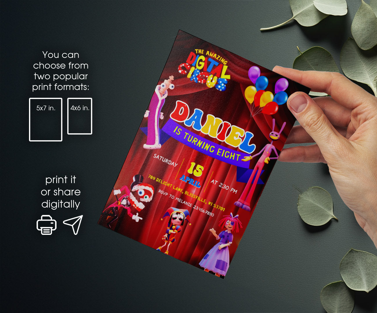 The Amazing Digital Circus customizable invitation template | Share or Print | AM836