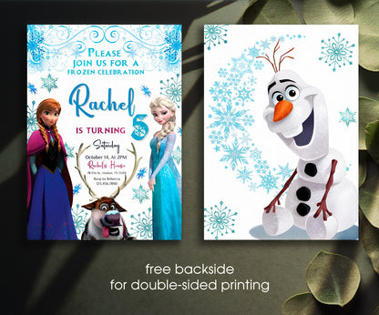 Frozen Elsa customizable invitation template | Share or Print | girl | HB585