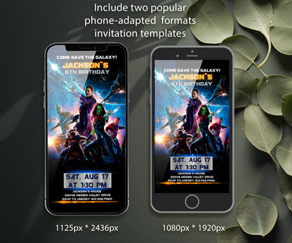 Guardians of The Galaxy Superhero customizable invitation template | Share or Print | boy | NY146