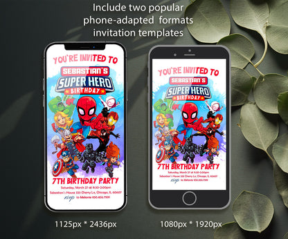 Avengers Marvel Superhero customizable invitation template | Share or Print | boy | WG375
