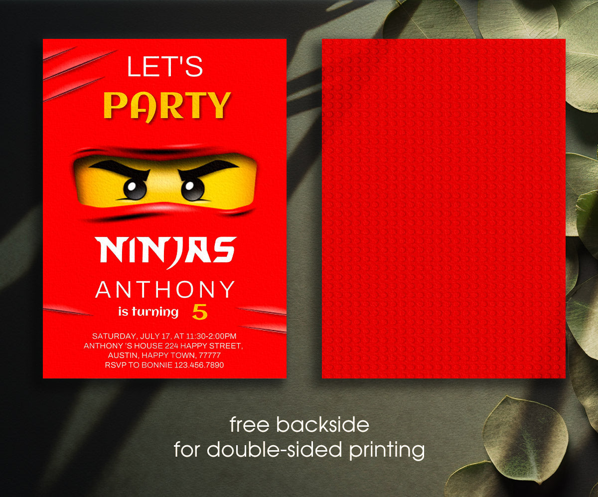 Ninjago Minifigures Lego customizable invitation template | Share or Print | TR222