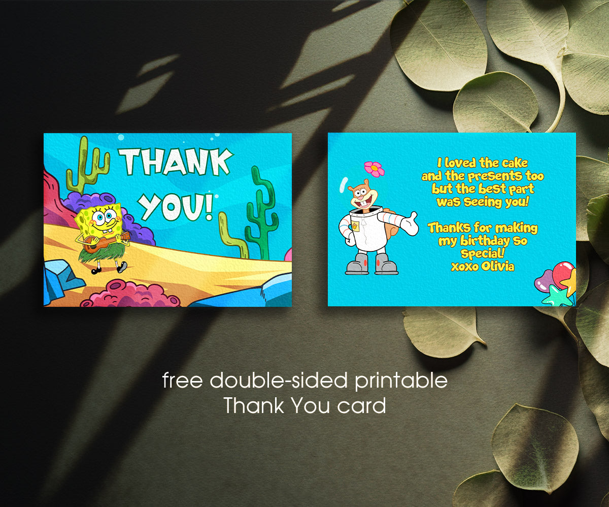 SpongeBob SquarePant customizable invitation template | Share or Print | EZ341