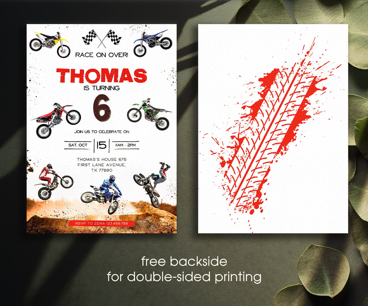 Motocross Extreme customizable invitation template | Share or Print | GJ650