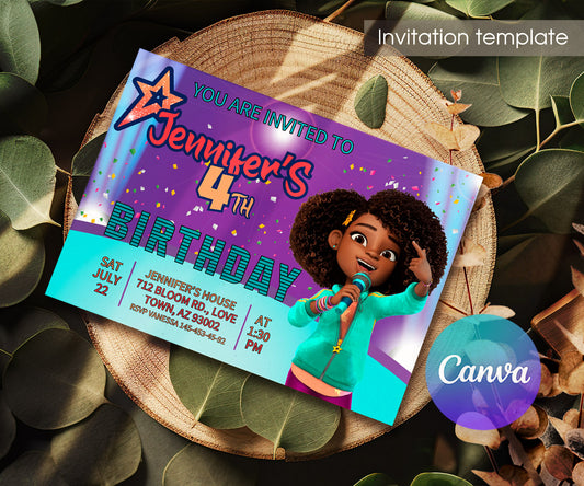 Karma's World customizable invitation template | Share or Print | girl | OY434