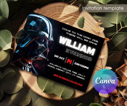 Star Wars Darth Vader customizable invitation template | Share or Print | boy | BX148
