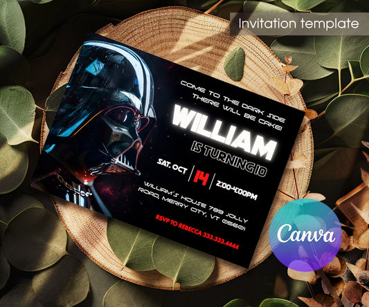Star Wars Darth Vader customizable invitation template | Share or Print | boy | BX148
