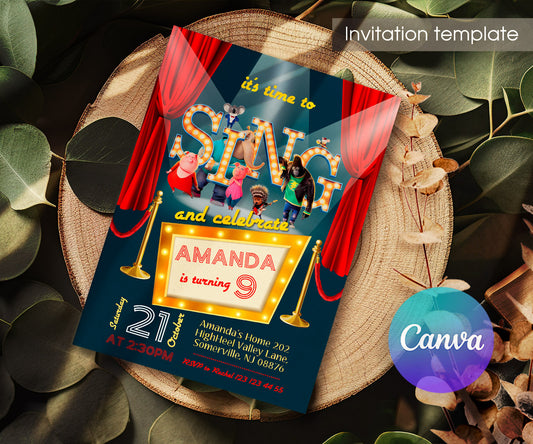 Sing Two Karaoke customizable invitation template | Share or Print | XQ399