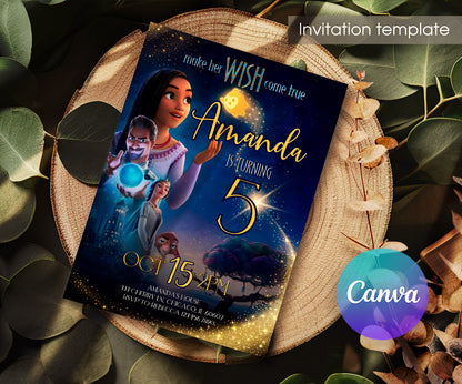 Wish Magic Asha customizable invitation template | Share or Print | girl | CE043