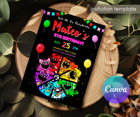 Smiling Critters customizable invitation template | Share or Print | CY295