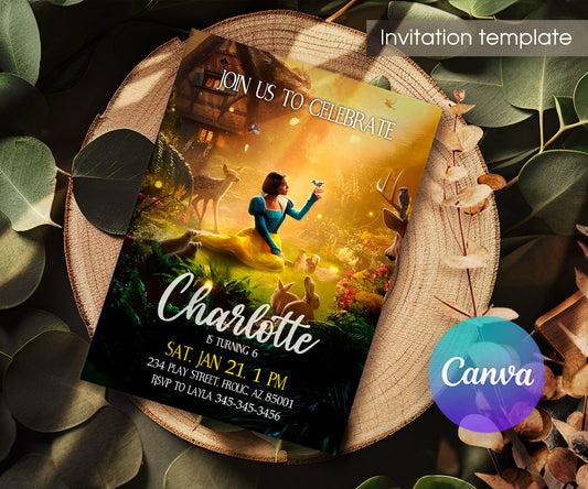 Snow White Musical Disney Princess customizable invitation template | Share or Print | GQ385