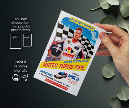 Nascar Ricky Bobby customizable invitation template | Share or Print | boy | MA217