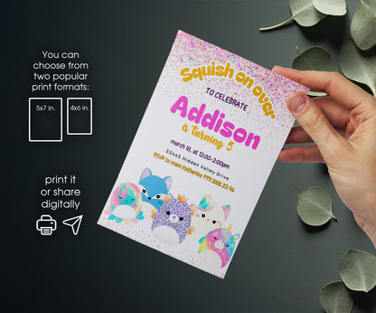 Squishmallows customizable invitation template | Share or Print | OZ822