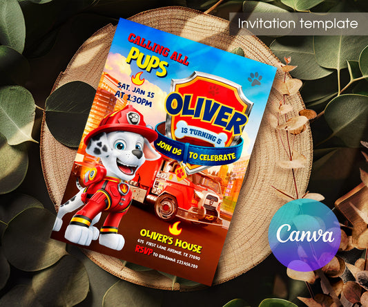 PAW Patrol customizable invitation template | Share or Print | KO424