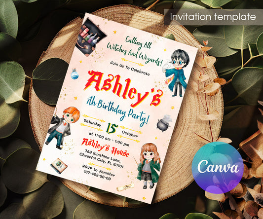 Harry Potter customizable invitation template | Share or Print | EL439