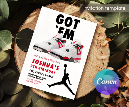 Sneaker Ball Air Jordan Nike customizable invitation template | Share or Print | JV106