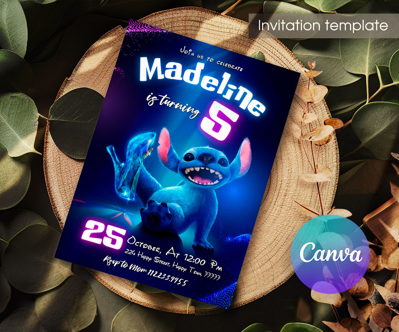 Lilo & Stitch Aloha customizable invitation template | Share or Print | RO596