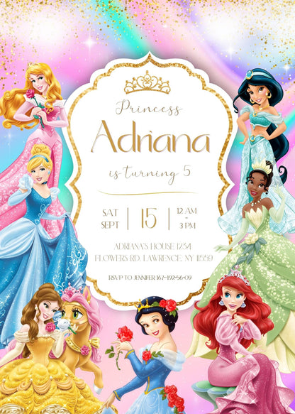 Disney Princess customizable invitation template | Share or Print | girl | ZR289
