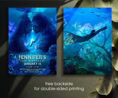Avatar The Way of Water customizable invitation template | Share or Print | WT059
