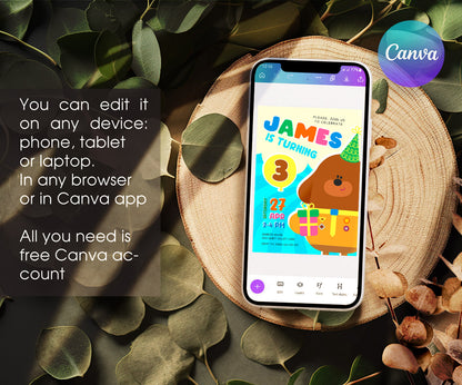 Hey Duggee customizable invitation template | Share or Print | LJ824