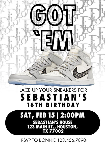 Sneaker Ball Air Jordan Nike customizable invitation template | Share or Print | LW519