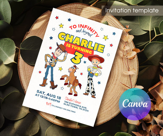 Toy Story Woody customizable invitation template | Share or Print | EY103