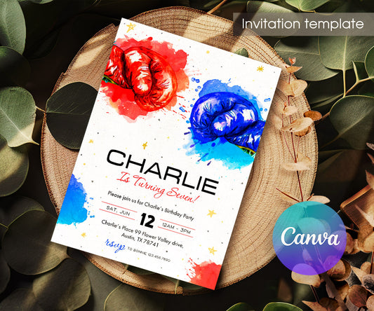 Boxing Fighter customizable invitation template | Share or Print | boy | PH568